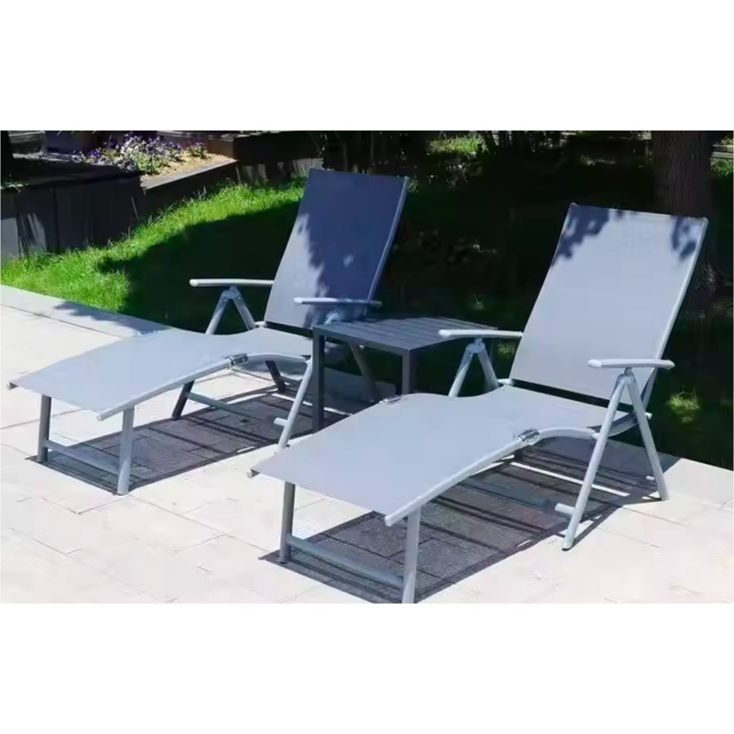Beach Lounge Chair, Sturdy Metal Frame & Modern Design
