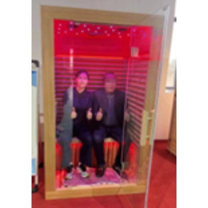 Infrared Sauna for Two People, Far Infrared Technology, Canadian Hemlock Wood