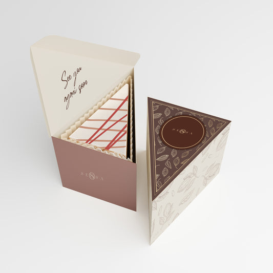 1x Cake Slice Packaging Box – 350g Stock Card, 10x10x5cm