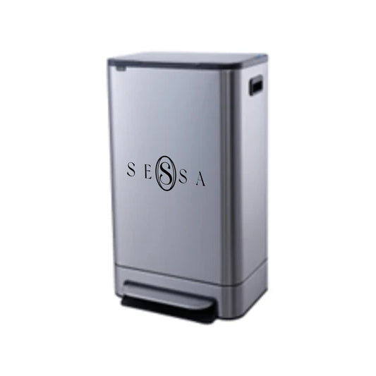 Stainless Steel Foot-Operated Trash Can – 40L