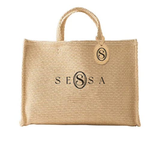 Stylish Beach Bag with Leather Tag – Spacious & Durable Tote for Travel