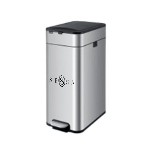 Stainless Steel Double-Opening Pedal Trash Can – 40L