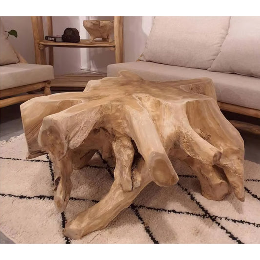 Round Teak Wood Outdoor Coffee Table