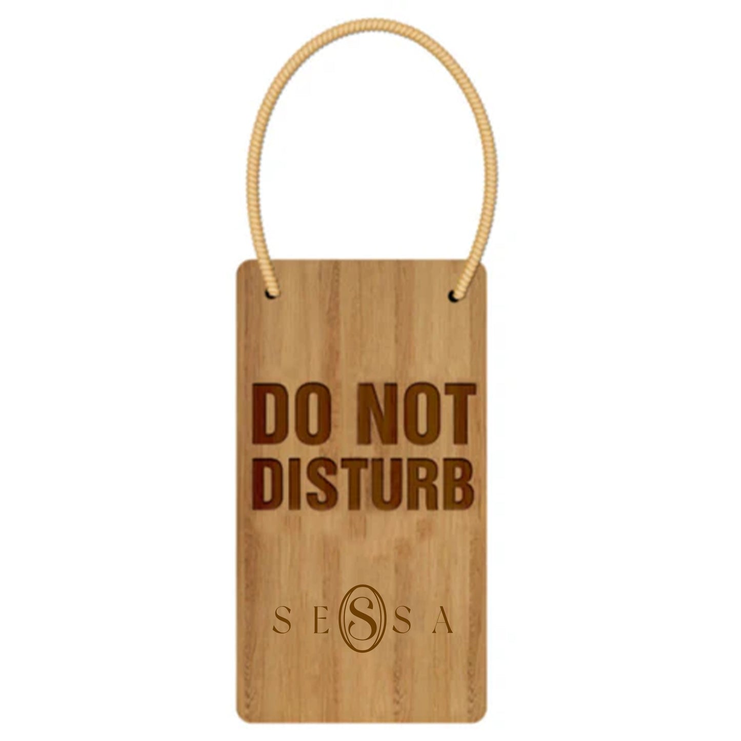 Wood & Jute DND Door Sign – Rustic & Durable Hospitality Signage