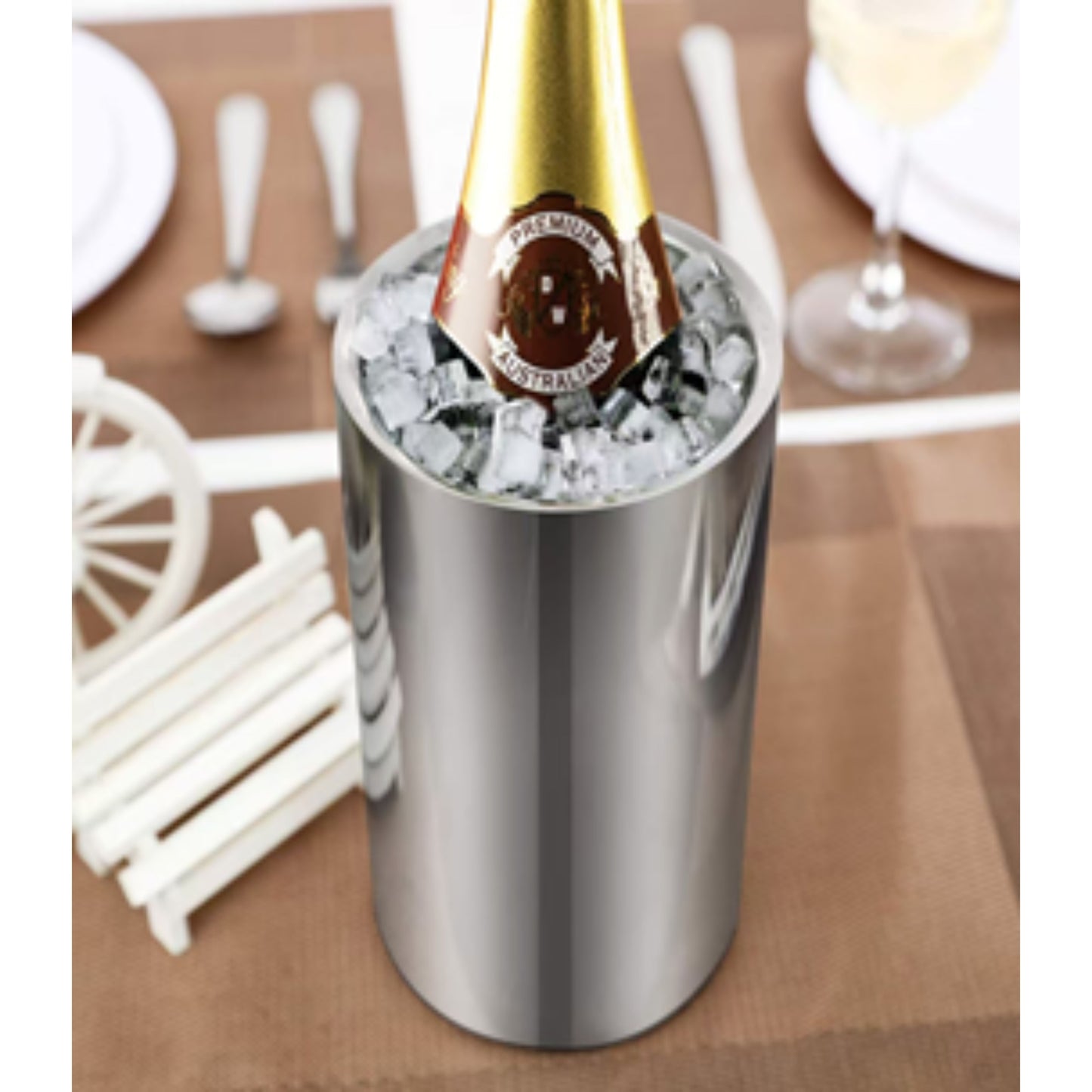 Double-Wall Stainless Steel Wine Bucket – Insulated Ice Chiller