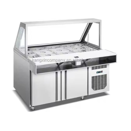 1.8M Cylinder Salad Cabinet – Commercial Refrigerated Storage