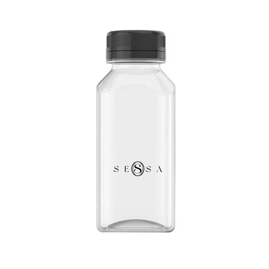 4oz (120ml) Square Juice Bottle with Black Anti-Theft Cap & Custom Printing
