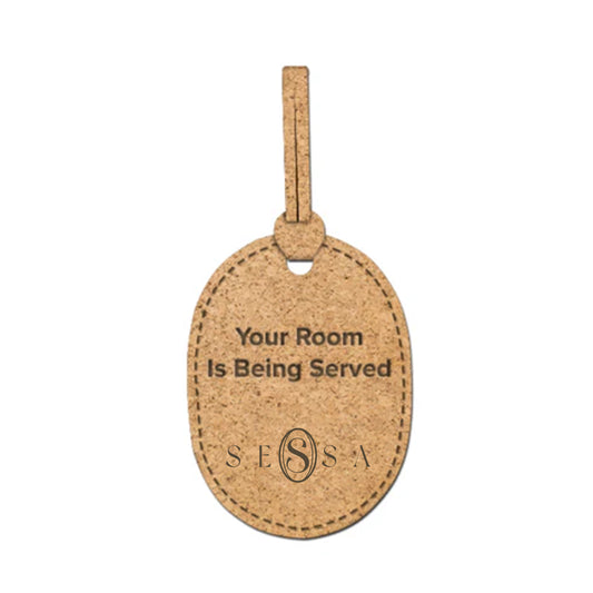 Oval Cork "Cleaning in Progress" Sign – Sustainable Door Tag
