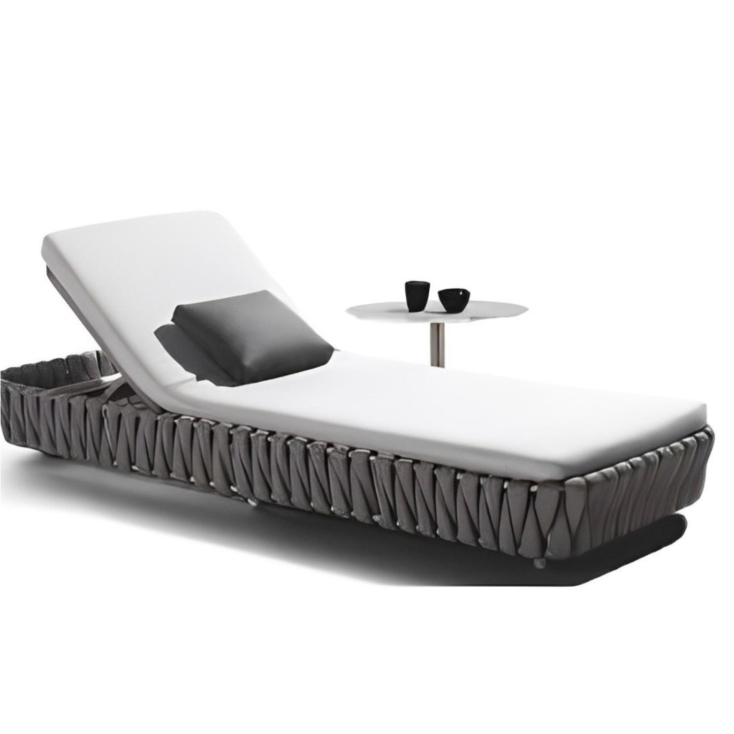 Beach Lounge Chair, Sturdy Aluminum Frame with Weather-Resistant Rope