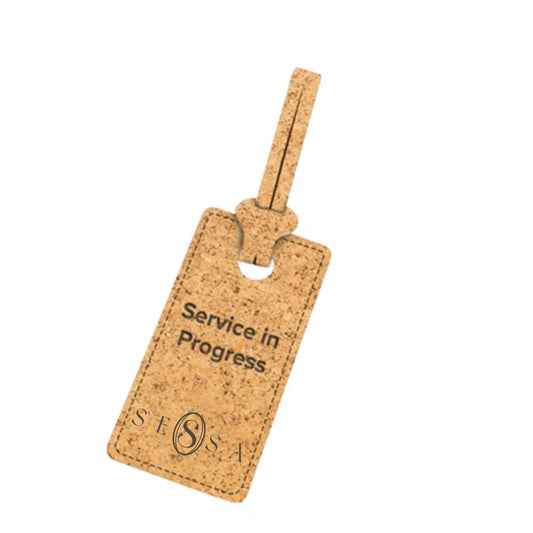 Cork Leather "Service in Progress" Tag – Eco-Friendly Door Sign