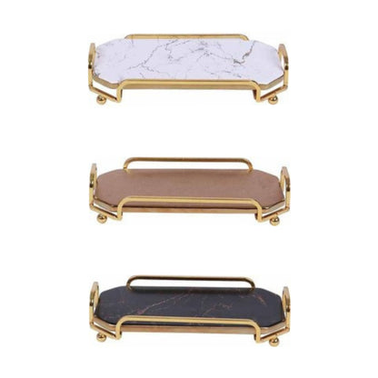 Ceramic single-layer dessert plate with golden edges and handle