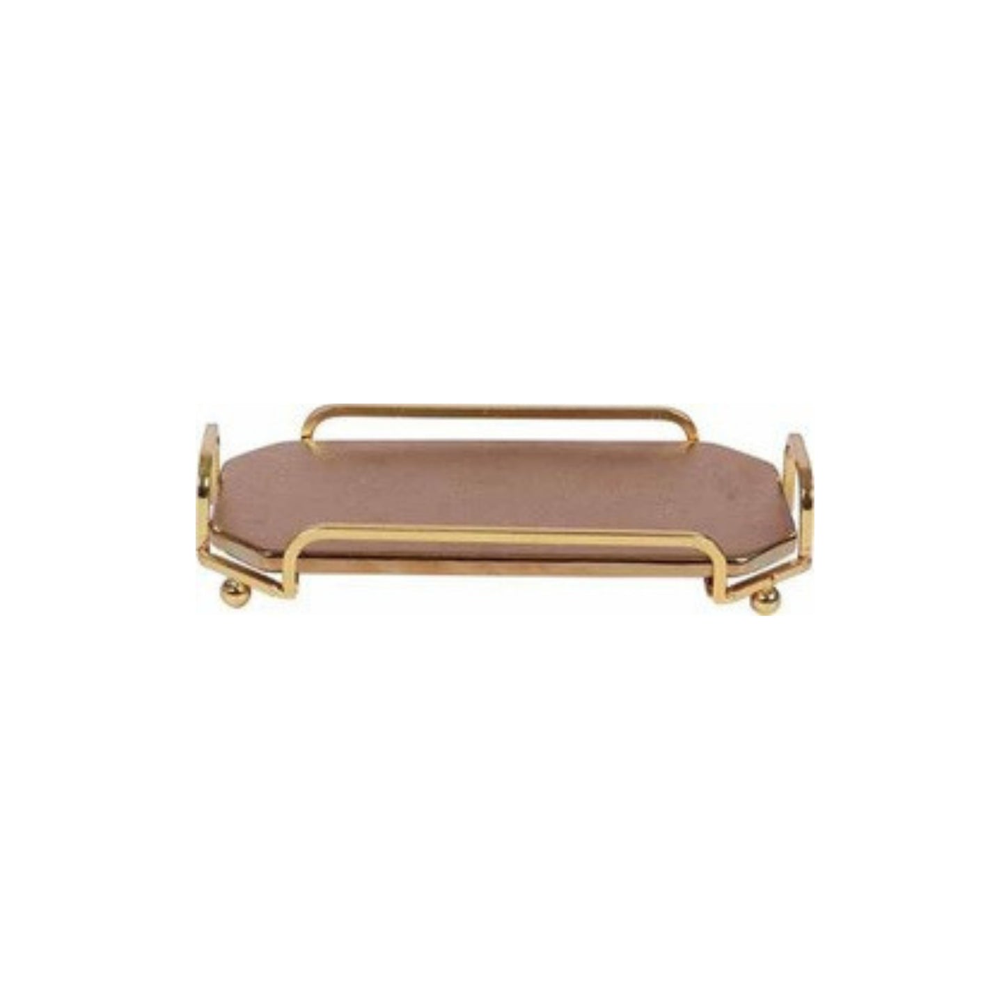 Ceramic single-layer dessert plate with golden edges and handle