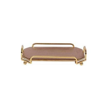 Ceramic single-layer dessert plate with golden edges and handle