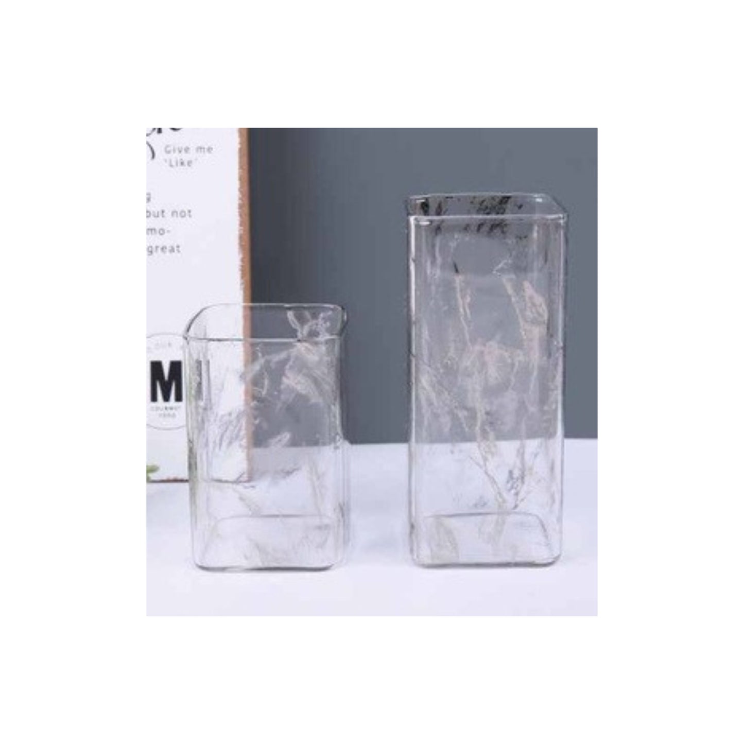 Glass jar with metallic detailing in silver or gold and assorted patterns