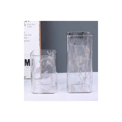 Glass jar with metallic detailing in silver or gold and assorted patterns