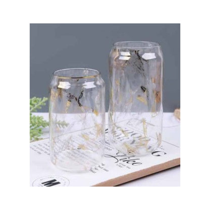 Glass with black marble or dotted pattern in silver and gold variations