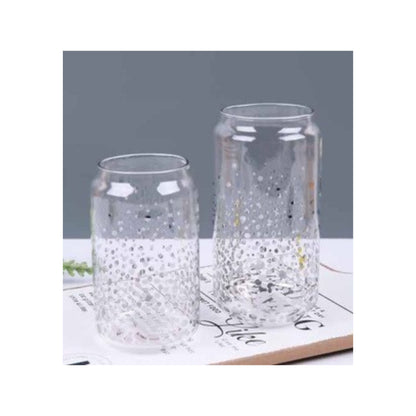 Glass with black marble or dotted pattern in silver and gold variations