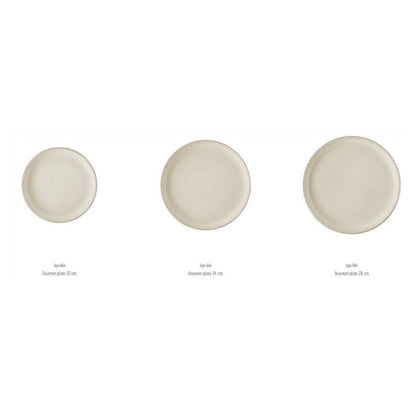 Round stoneware plates in light stone color – Joyn Ash