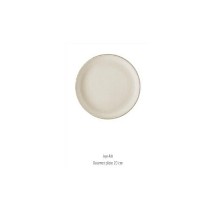 Round stoneware plates in light stone color – Joyn Ash