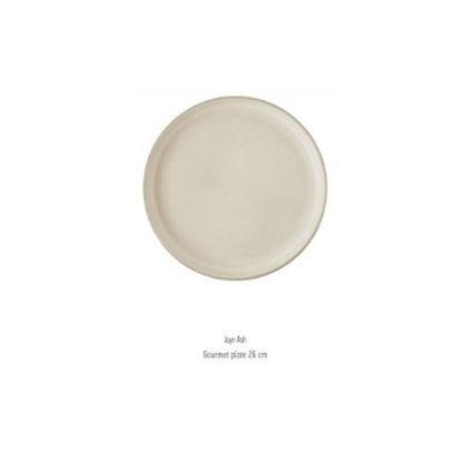 Round stoneware plates in light stone color – Joyn Ash