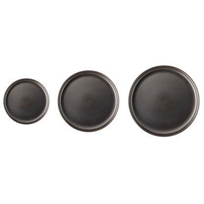 Round stoneware plates in deep iron tone – Joyn Iron