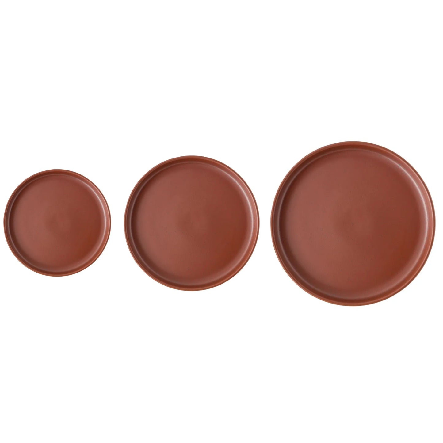 Round stoneware plates in warm speckled finish – Joyn Spark