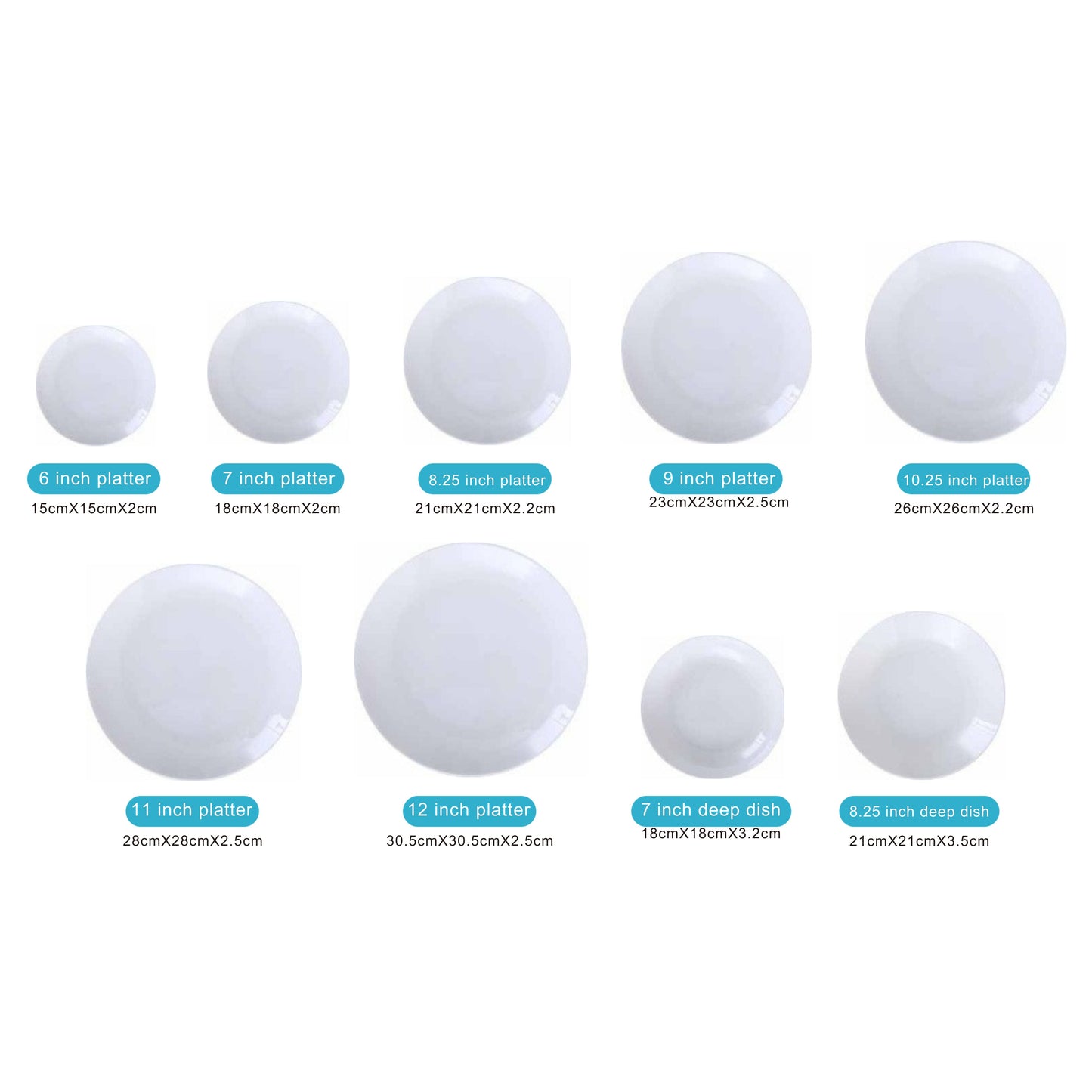 White Ceramic Dinnerware Set with Shiny Surface – 9-Piece Collection