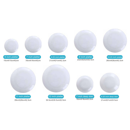 White Ceramic Dinnerware Set with Shiny Surface – 9-Piece Collection