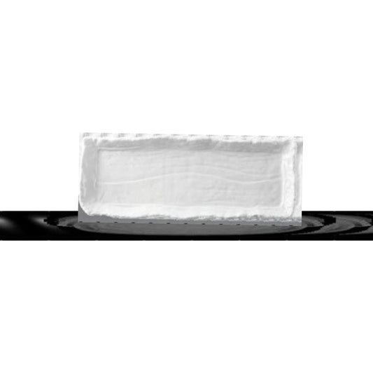 Wavy-Edged Rectangular Stone-Textured Plate A27205