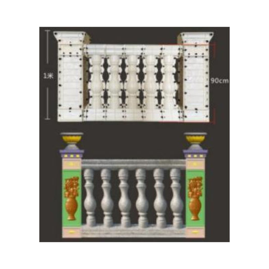 Cast-in-Place Baluster Mold – Elegant Baluster with Side Column (M-3)