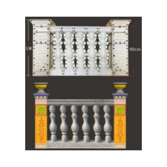 Cast-in-Place Baluster Mold – Modern Baluster with Side Column (M-4)