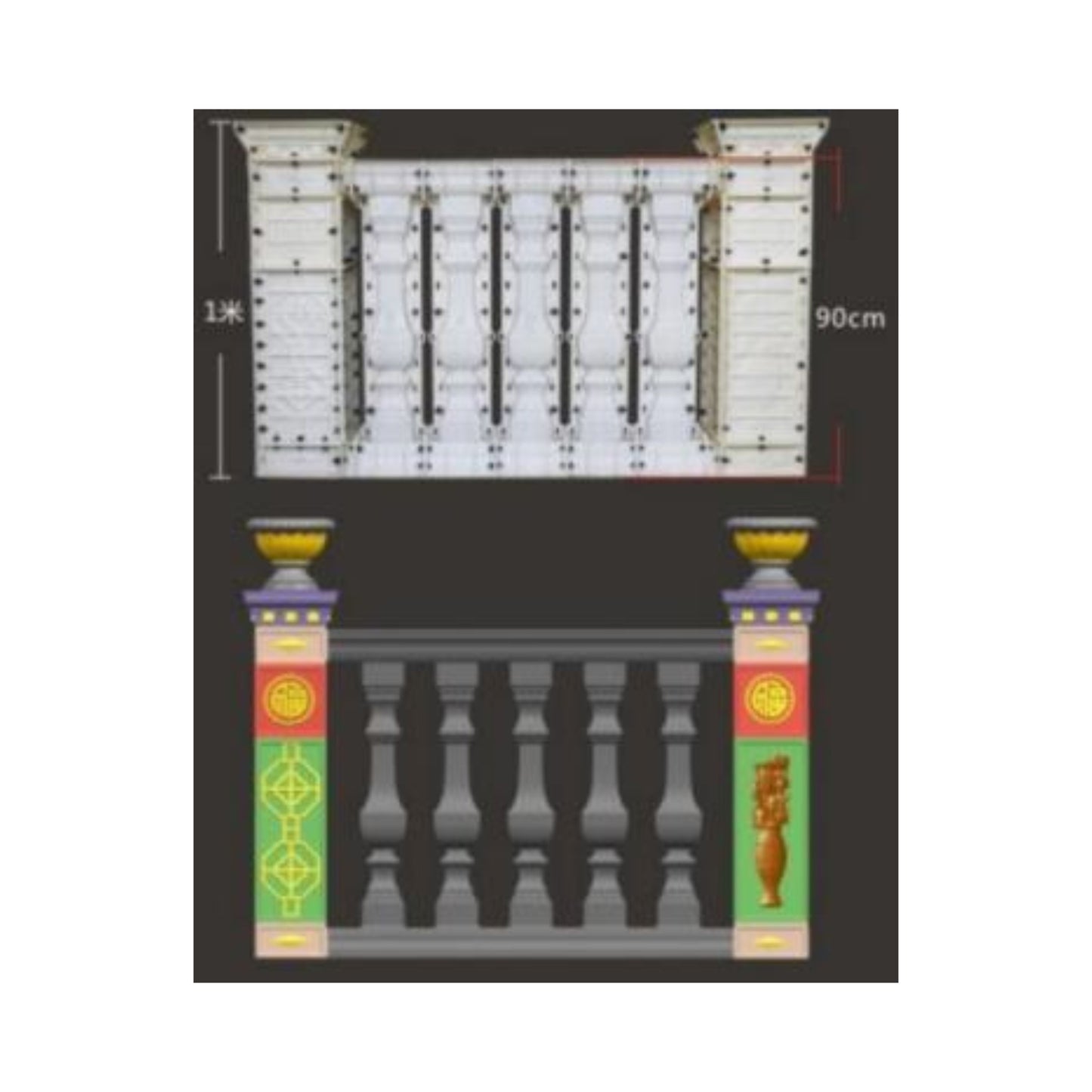 Cast-in-Place Baluster Mold – Classic Column Baluster (M-5)