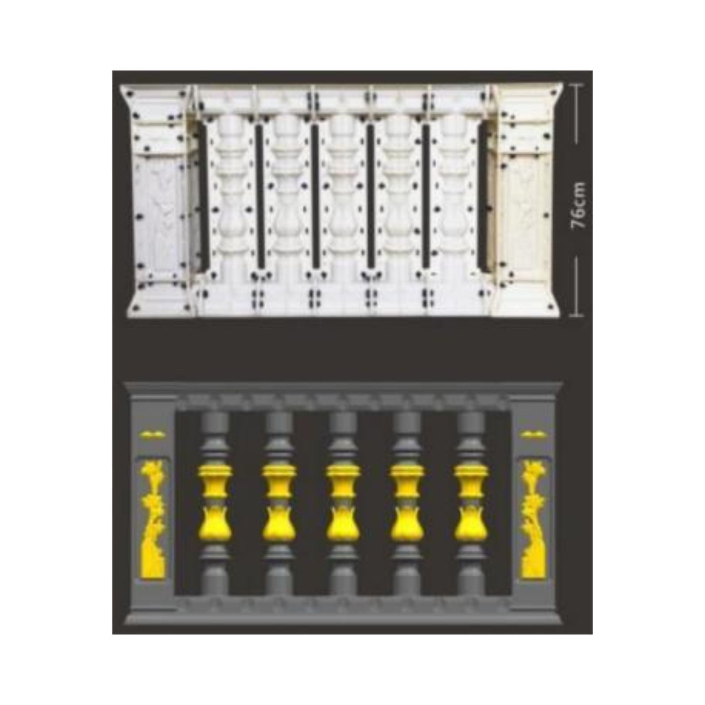 Cast-in-Place Baluster Mold – Model M-13