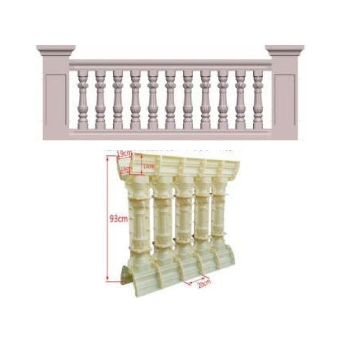 Cast-in-Place Baluster Mold – Model M-25