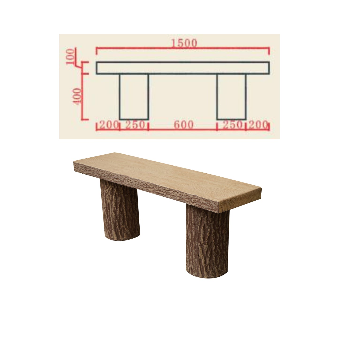 Table and Bench Mold – Model D-3