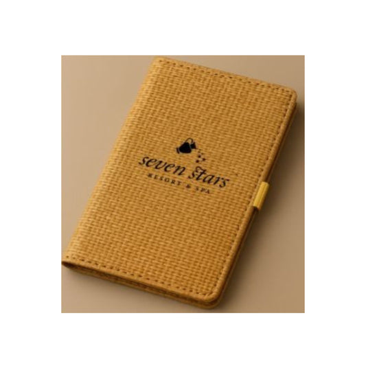 Rustic Charm Rattan Menu Cover