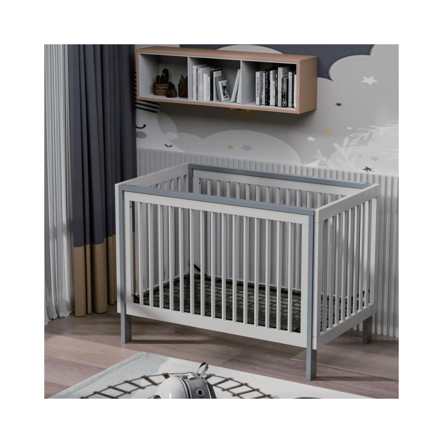 Convertible Metal Base Baby Crib – Model WBB2312