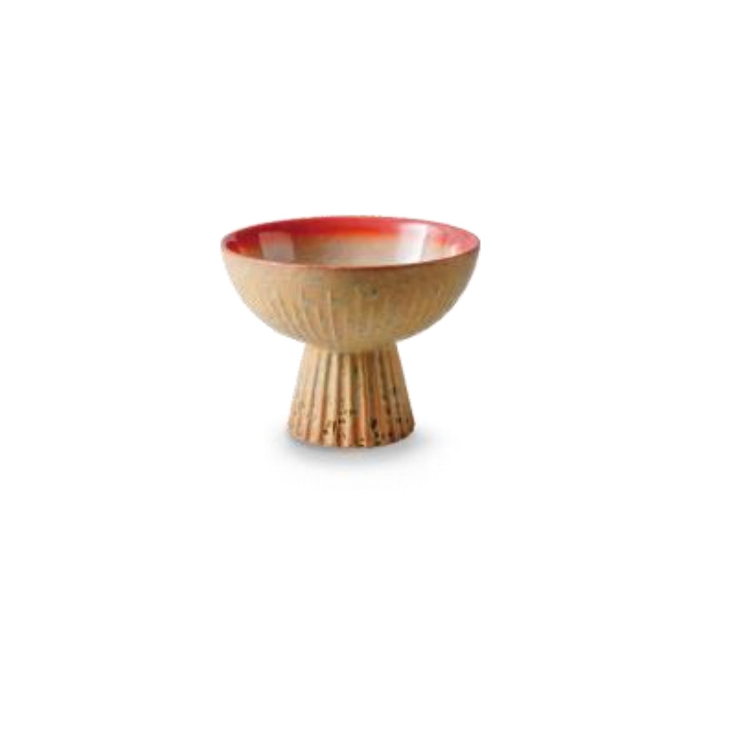 Large Vertical-Ribbed Trapezoid Footed Bowl A21845