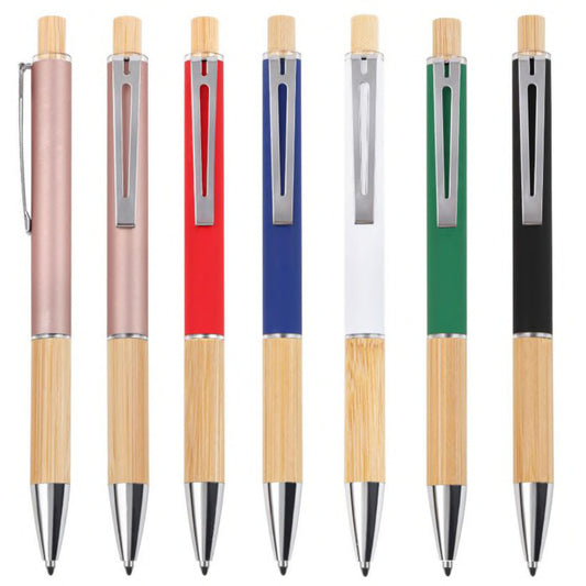 Minimalist Bamboo and Aluminum Ballpoint Pen
