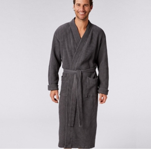 Organic Cotton Waffle Weave Robe – Lightweight, Breathable & Unisex