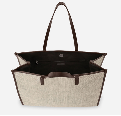 Large Structured Canvas Shopper – Elegant & Practical