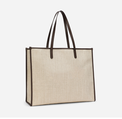Large Structured Canvas Shopper – Elegant & Practical