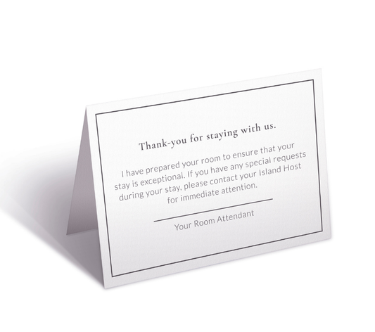 Tent Card – Professional & Durable Room Service Signage