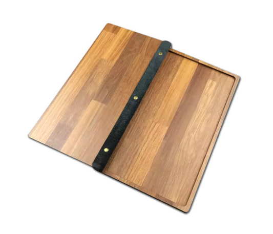 Luxury Bamboo Menu with Leather Strap – 8.5" x 11"
