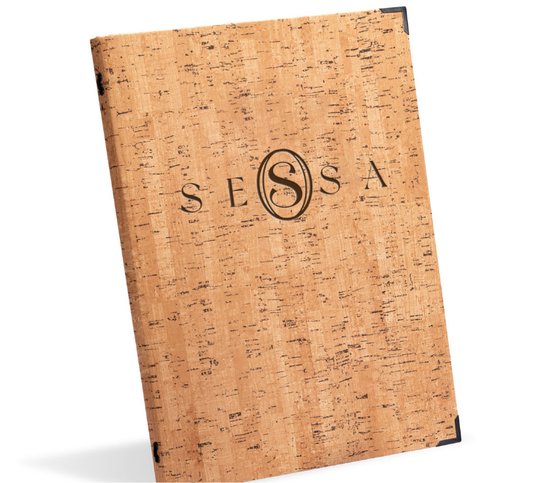 Cork Menu with Metal Corner Protectors