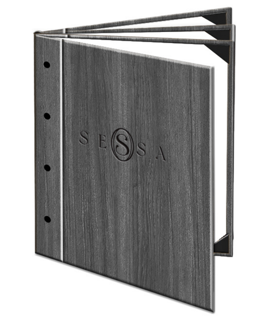 PU Leather Menu Cover – Elegant & Durable with Debossed Logo