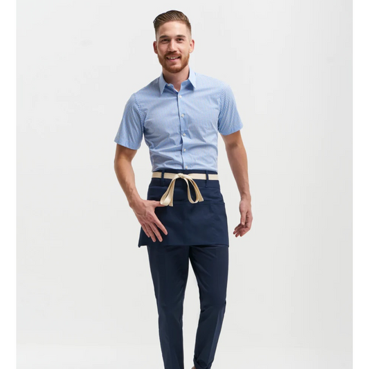 Two-Tone Waist Apron with Pockets