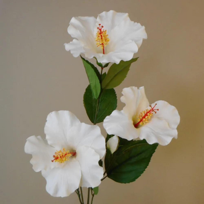 Artificial Hibiscus Flowers in White and Blue