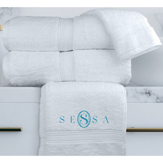 100% Long Staple Cotton White Bath Towel