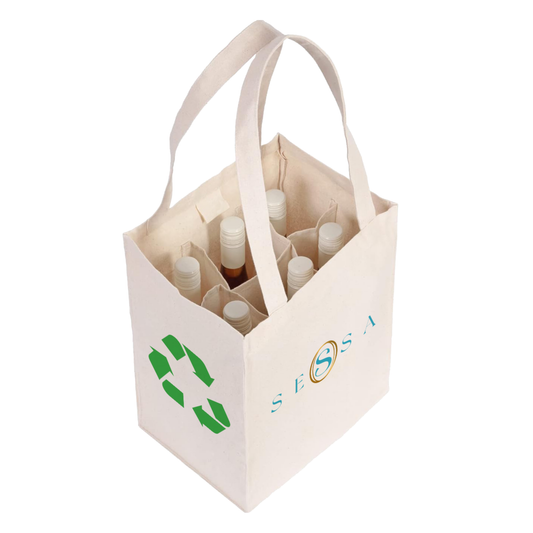 Canvas Bottle Bag – 100% Cotton, Natural